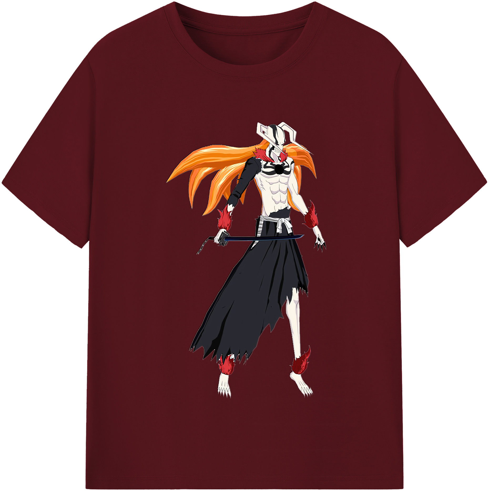 （画像用） ブリーチ 黒崎一護（くろさき いちご）BLEACH Kurosaki Ichigo 綿100％半袖Tシャツ（フロントプリント）